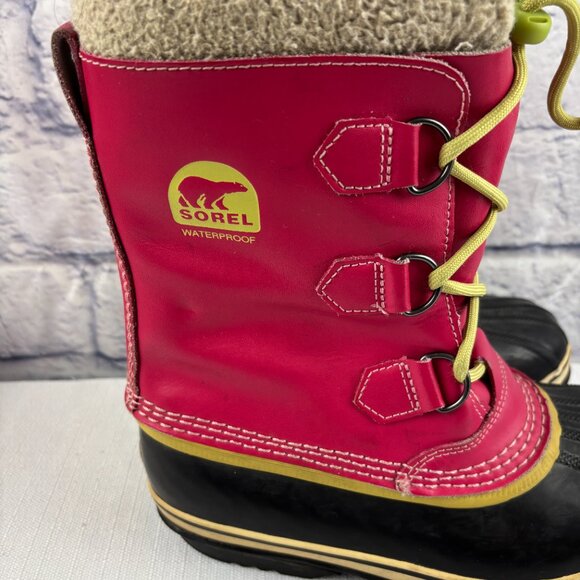 Sorel Girls Youth 5 Carnival Carnival Pink Yoot Pac Insulated Winter Snow Boots - Picture 4 of 12